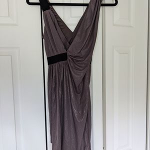 Express Taupe Iridescent Grecian Style Dress